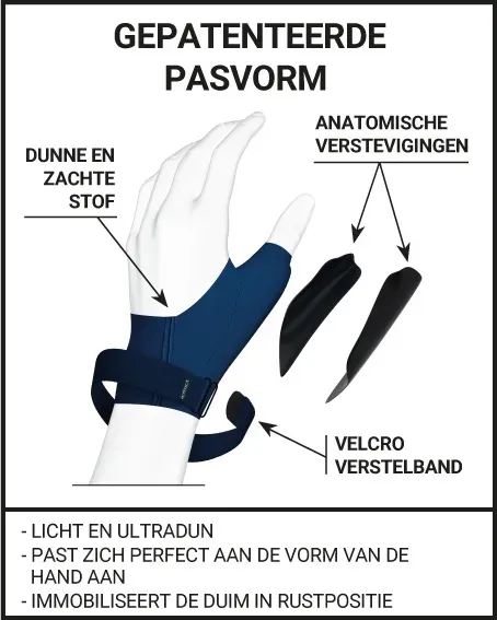 RIGIDE ORTHESE VOOR DUIM IN RUST