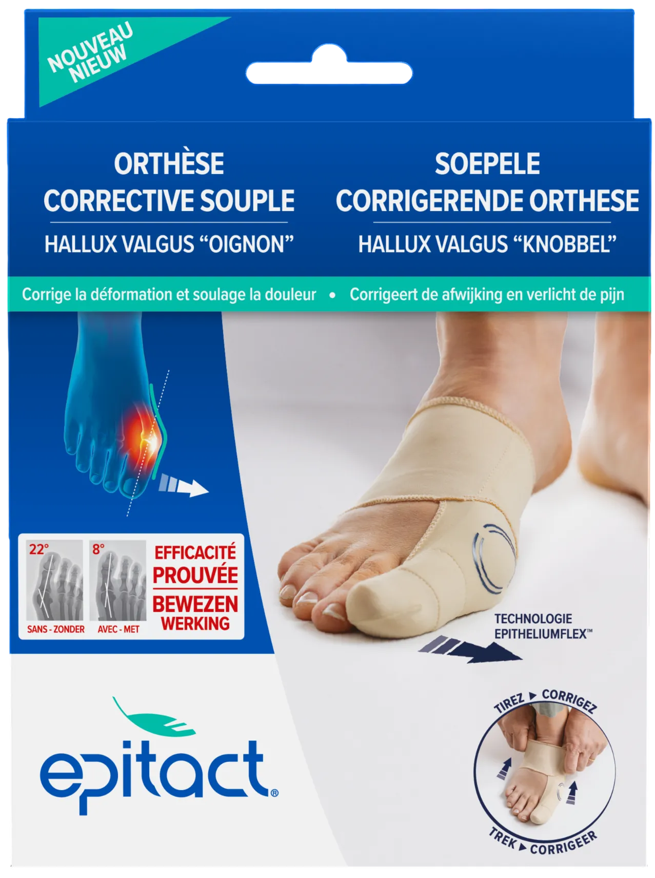 packaging correcteur d'orteil orthèse attelle hallux valgus epitact